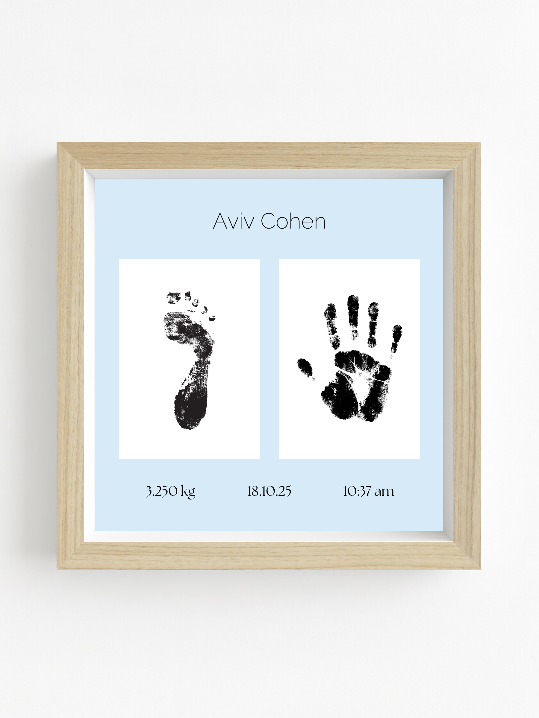 ערכת טביעת יד ורגל ממוסגרת